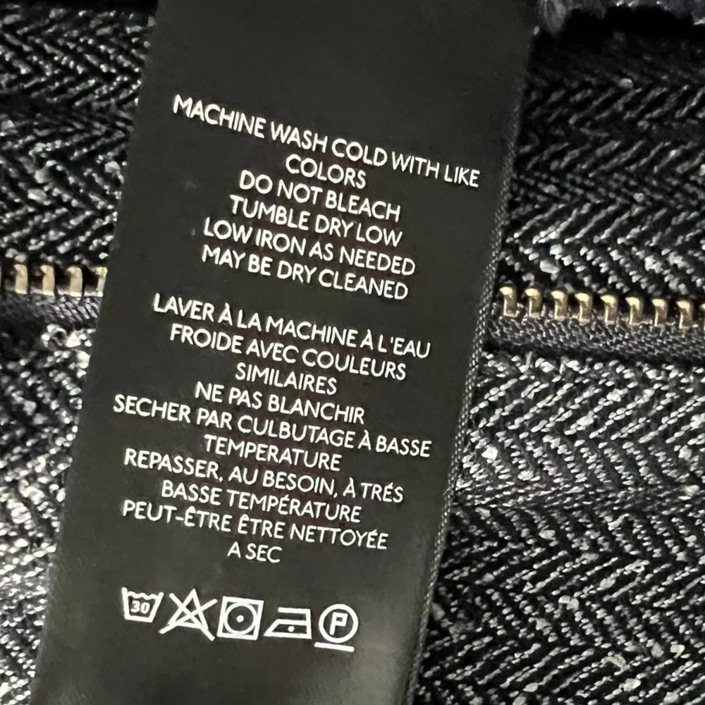 Free People Silver Herringbone Wide Leg Overalls Relaxed Jumpsuit Boho Size (M) - Picture 11 of 14